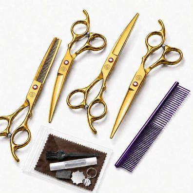 Grooming Set 11 in 1 - 3x Pflegeschere + Effilierschere 6,0 Zoll