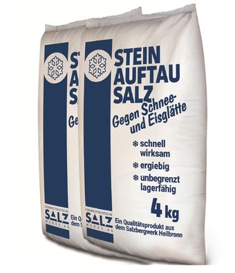 Steinauftausalz 2x 4 kg Kornklasse EF trocken – Premium Streusalz
