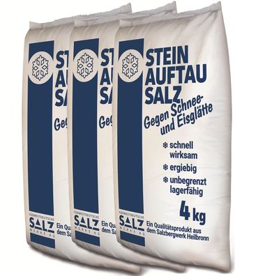 Steinauftausalz 3x 4 kg Kornklasse EF trocken – Premium Streusalz