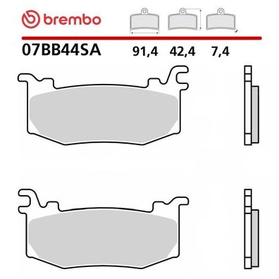 Brembo Bremsbelag Sinter mit ABE 91,4 x 42,4 x 7,9mm Aprilia Ducati KTM 25