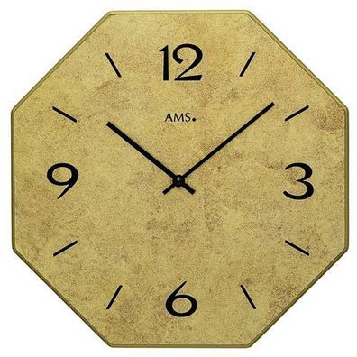AMS W9715 Quarzuhr mit Holzgehäuse und Messingantik-Zifferblatt