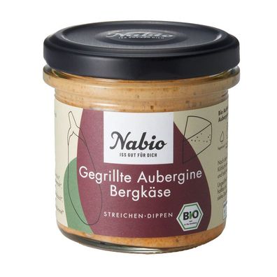 3x Nabio Nabio Mediterraner Aufstrich Gegrillte Aubergine Bergkäse 135g