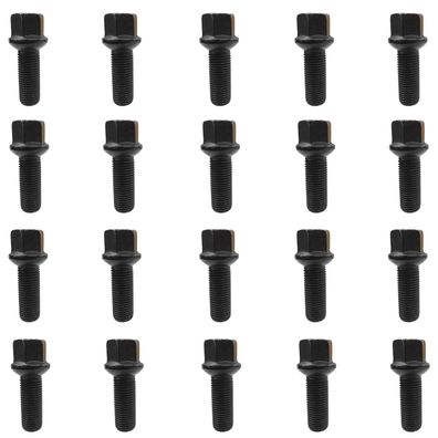 20x Radschrauben M14x1,5 35mm Kugelbund R13 Schwarz Für VW Eurovan 70 7D Standard