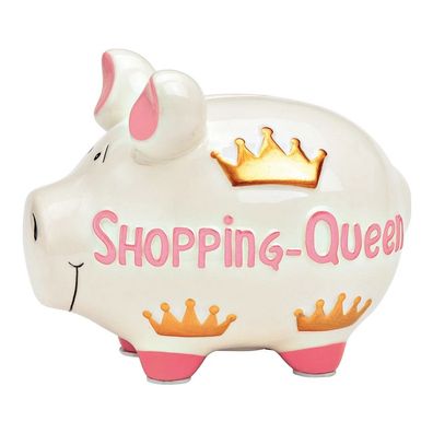 Sparschwein 'Shopping Queen' Keramik weiß (B/H/T) 17x15x15cm