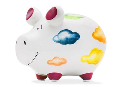 Sparschwein 'Wokenkuckucksheim' Keramik bunt (B/H/T) 12x9x9cm