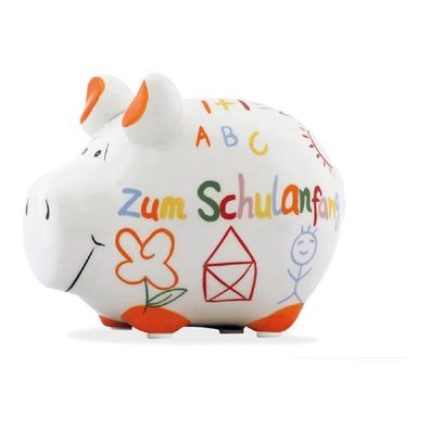 Sparschwein 'Zum Schulanfang' Keramik Bunt (B/H/T) 12,5x9x9cm