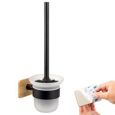 bremermann Bad-Serie PIAZZA BLACK TAPE BAMBUS - WC-Garnitur mit Klebepad