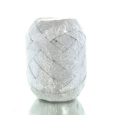 Kaemingk Geschenkband Silberfarben mit Glitzereffekt - 20 Meter