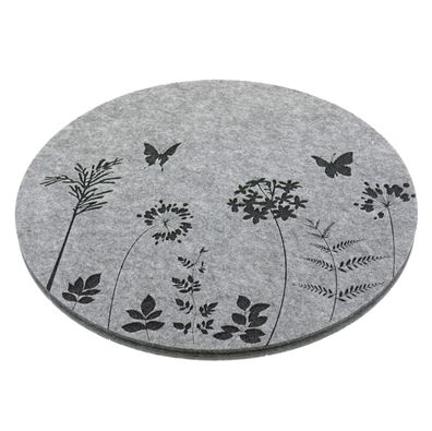 Riffelmacher Tischset rund Filz 38x38 cm dunkelgrau