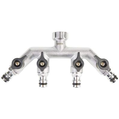 GEKA® plus-Vierwegeventil "Stecksystem" IG G 3/4" MS Cr EAN