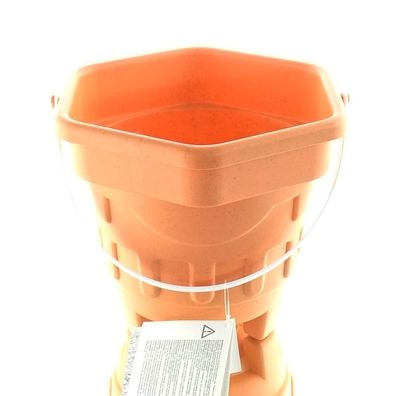 Kaemingk Kinder Eimer Orange in Sandburgform Ø 22,5 cm - Kunststoff