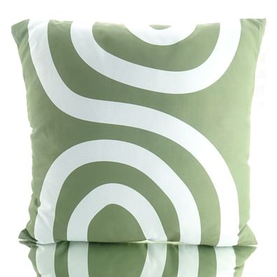 Kaemingk Kissen Outdoor Olivgrün & Weiß 45 x 45 cm