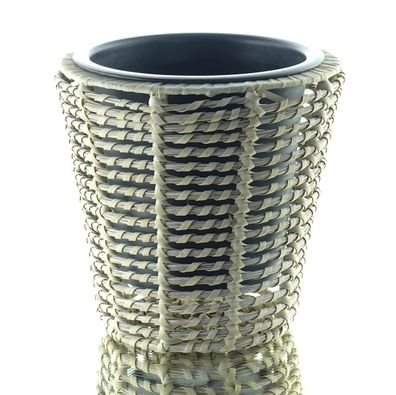Kaemingk Pflanzenübertopf Beige mit Einsatz - Polyrattan & PP