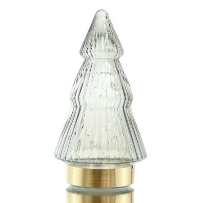 Lumineo LED Baum Hellgrau transparent Ø 10,5 cm Höhe 19,5 cm - warmweiß
