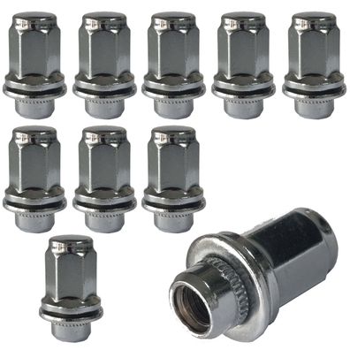 10x Radmuttern Flachbund M12x1.5 47mm Chrom Für Lexus ES Iii GS I GS