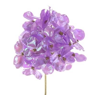 Kaemingk Weihnachtsdeko Hortensienblüten Lavendel irisierend 27 cm - Kunstblumen