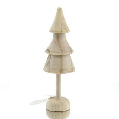 Posiwio Weihnachtsdeko Tannenbaum geschwungene Linien Ø 5 cm 16 cm - Holz
