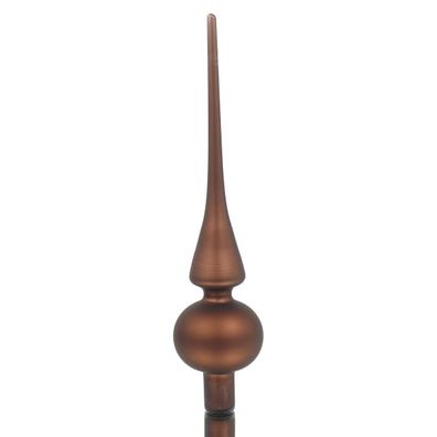 Weihnachtsbaumspitze Espressobraun matt Ø 6 cm 26 cm hoch - Glas