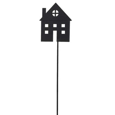 Posiwio Deko - Stecker Haus Schwarz breit 24,5 cm - Metall