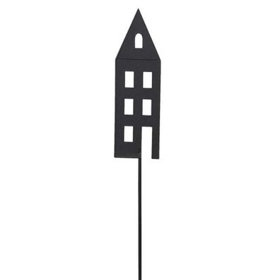 Posiwio Deko - Stecker Haus Schwarz hoch 24,5 cm - Metall