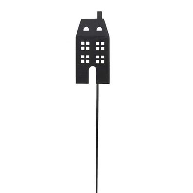 Posiwio Deko - Stecker Haus Schwarz 4 Fenster 24,5 cm - Metall