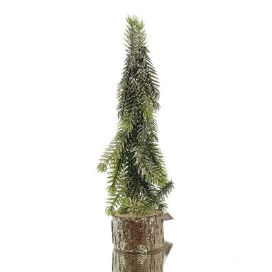 Kaemingk Weihnachtsdeko Minitanne Goldfarbener Glitter Holzbasis - Kunststoff