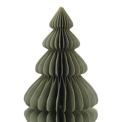 Posiwio Weihnachtsdeko Tanne Khakigrün mit Glitter Ø 10 cm Höhe 15 cm - Papier