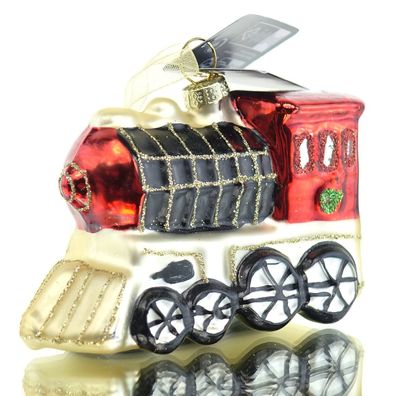 Nostalgie Weihnachtsanhänger Eisenbahn Rot 6 cm - Glas
