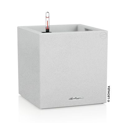 LECHUZA® Pflanzgefäße CANTO Stone 40 Low Quarzweiß All-in-One