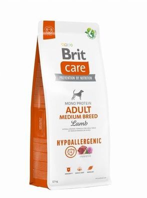 Brit Care Hypoallergenic Medium Adult Lamb & Rice 12kg - Hundefutter Lamm