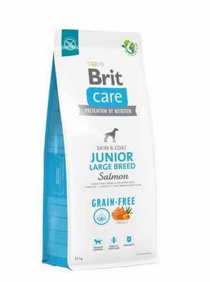 Brit Care Grain-Free Junior Large Salmon 12kg - Hundefutter Lachs Junior