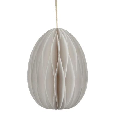 Kaemingk Osterdeko Papier-Ei Ø 9,5 cm Höhe 13 cm - weiß - 100% FSC