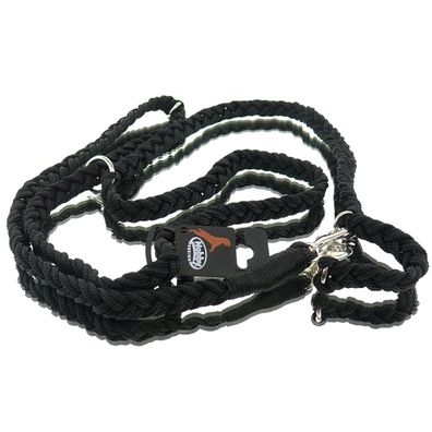 Nobby® Hunde Führleine Geflochten S-M Schwarz 200 cm - Nylon