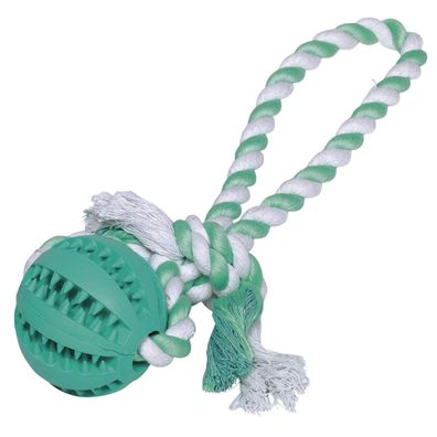 Nobby® Hunde Vollgummi Ball mit Seil "DENTAL LINE" Ø 7 cm, Ball mit Seil: 30 cm