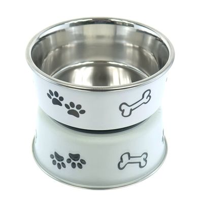 Nobby® Hunde Edelstahlnapf FUSION S Weiß rutschfest Ø 13 cm ca. 500 ml
