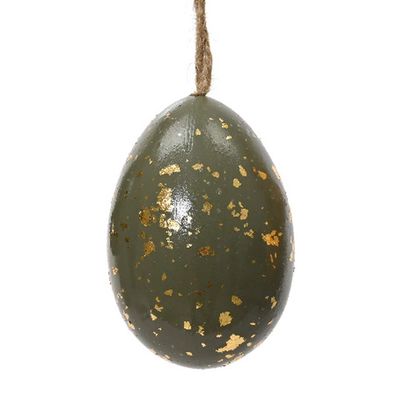 Kaemingk Osterdeko Hänger Ei - grün/gold