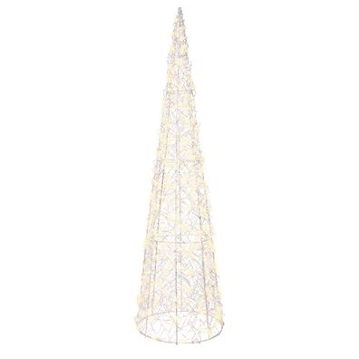 Lumineo Micro-LED Beleuchteter Kegel Silberfarben Ø 16 cm Höhe 60 cm 300 Lichter - wa