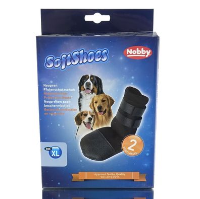 Nobby® Hunde SoftShoes Neopren Pfotenschutz-Schuh XL Schwarz 20 cm - 2 Schuhe