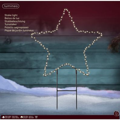Lumineo Micro-LED Micro Stabbeleuchtung Stern Schwarz Ø 58 cm 180 Lichter - warmweiß