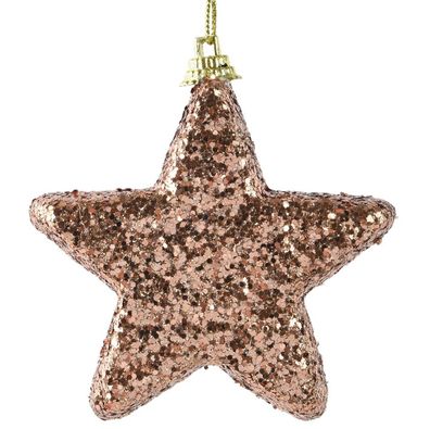 Weihnachtsanhänger Stern Sandfarben bruchfest Höhe 2,5 cm Breite 14,5 cm Länge 20 cm