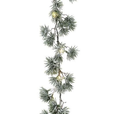 Kaemingk Weihnachtsdeko Girlande mit Micro LED Grün beschneidt L: 1,9 m B: 8 cm H: 5