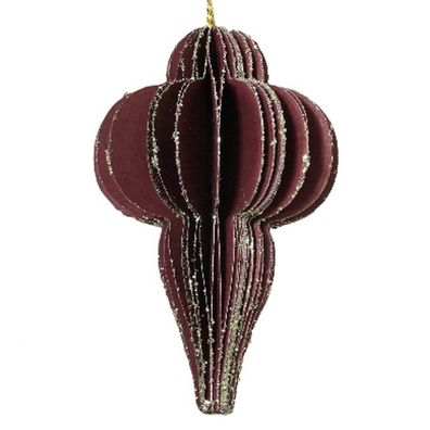 Kaemingk Weihnachtsaufhänger Glocke Kastanienrot Ø 6 cm - Papier