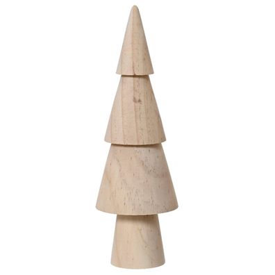 Weihnachtsdeko Tanne Natur 3 Ebenen Ø 7 cm Höhe 22 cm - Pinienholz