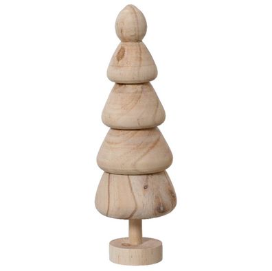Weihnachtsdeko Tanne Natur 5 Ebenen Ø 7 cm Höhe 22 cm - Pinienholz