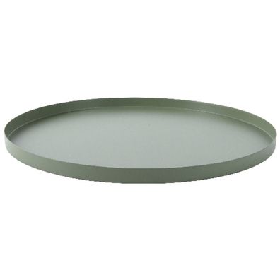 Tablett Grün matt Ø ca. 30,5 cm - Metall