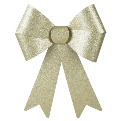 Weihnachtsschleife goldglänzend Höhe 50 cm Breite 38 cm - Kunststoff