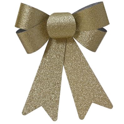 Weihnachtsschleifen goldglänzend Höhe 17 cm Breite 15 cm 2er Set - Kunststoff