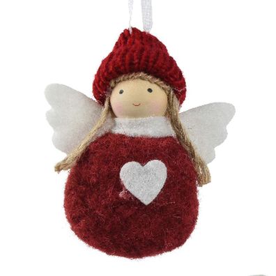Weihnachtsanhänger Engel Rot & Weiß 3,5 cm - Polyester