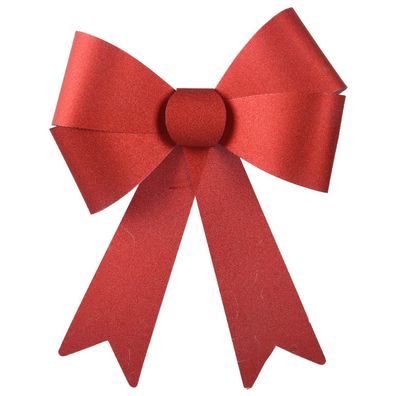 Weihnachtsschleife rotglänzend Höhe 50 cm Breite 38 cm - Kunststoff