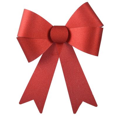 Weihnachtsschleife rotglänzend Höhe 29 cm Breite 21 cm - Kunststoff